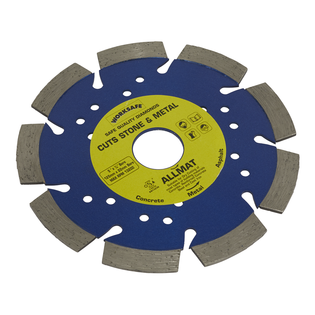 Sealey Ø125 x 22mm Platinum Allmat Diamond Blade WDPA125