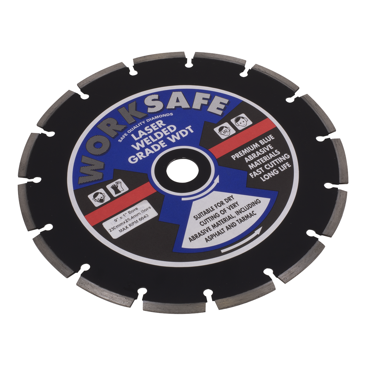 Sealey Ø230 x Ø22mm Asphalt/Tarmac Diamond Blade WDT230