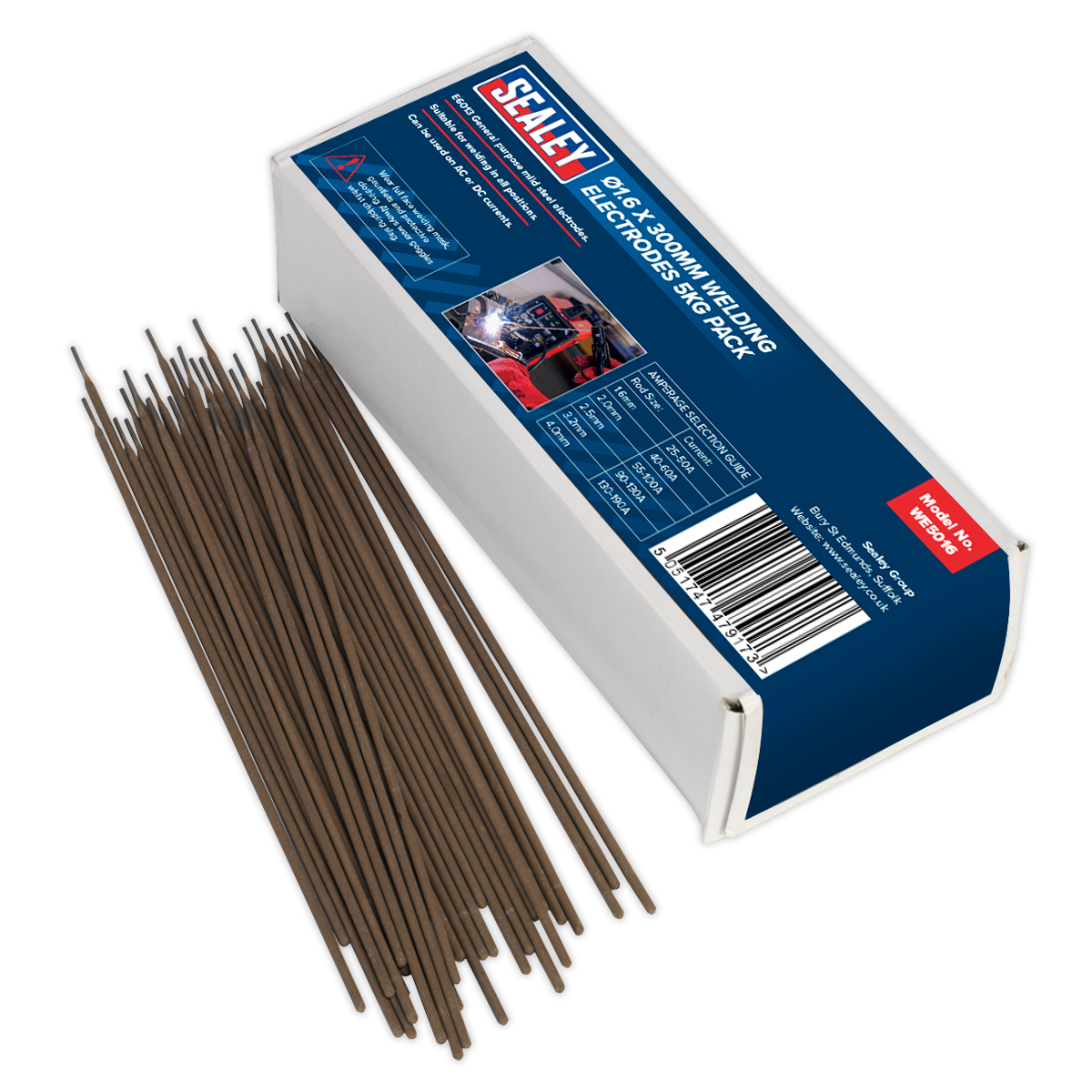 Sealey Ø1.6 x 300mm Welding Electrodes 5kg Pack WE5016