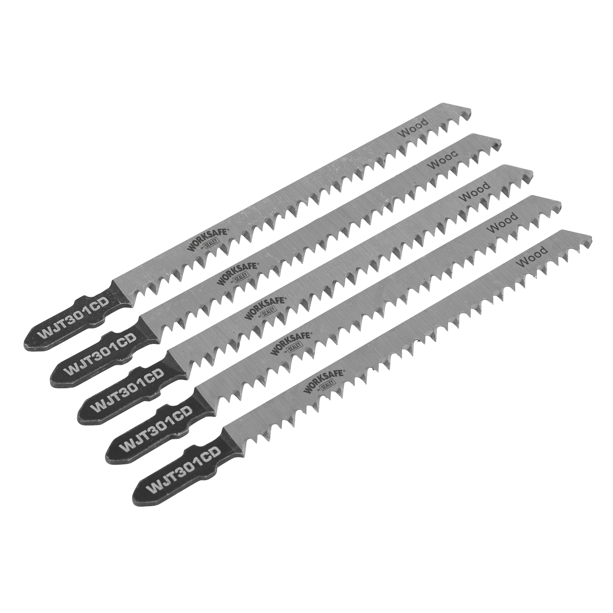 Sealey 90mm 8tpi Jigsaw Blade Wood & Plastics - Pack of 5 WJT301CD