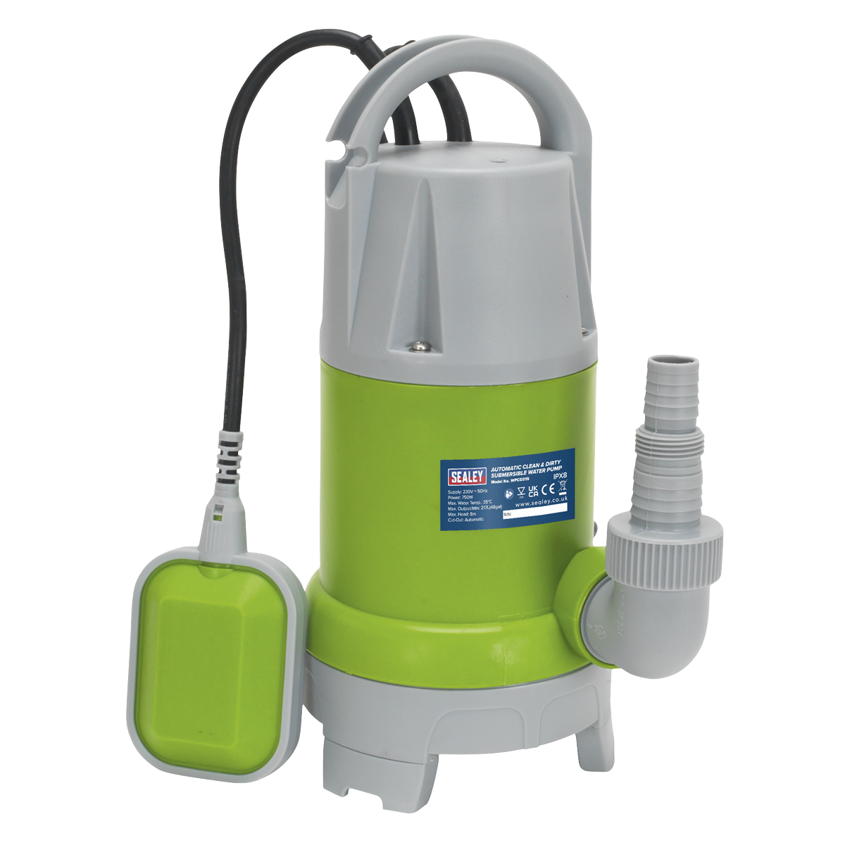 Sealey 217L/min Automatic Submersible Clean & Dirty Water Pump WPCD215