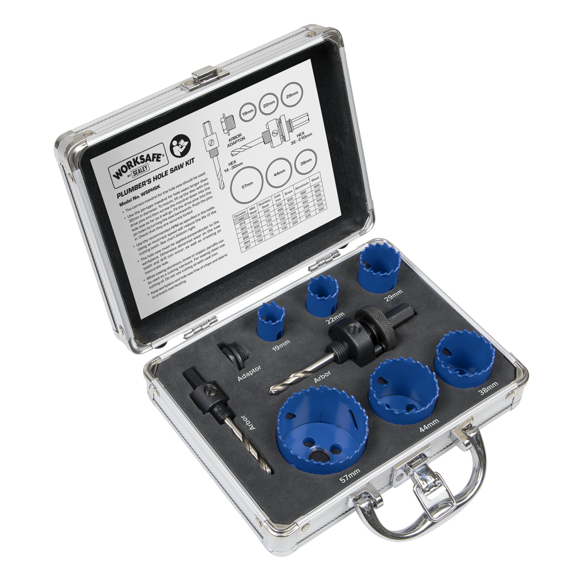 Sealey 9pc Plumber's Hole Saw Kit WSPHSK