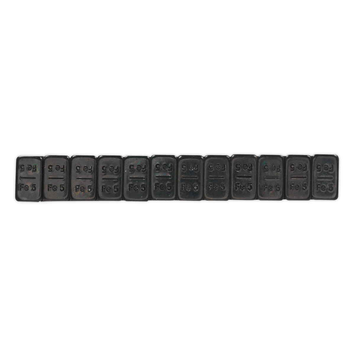 Sealey 5g Adhesive Wheel Weight Strip of 12 - Pack of 50 - Zinc Plated Steel Black WWSA5B