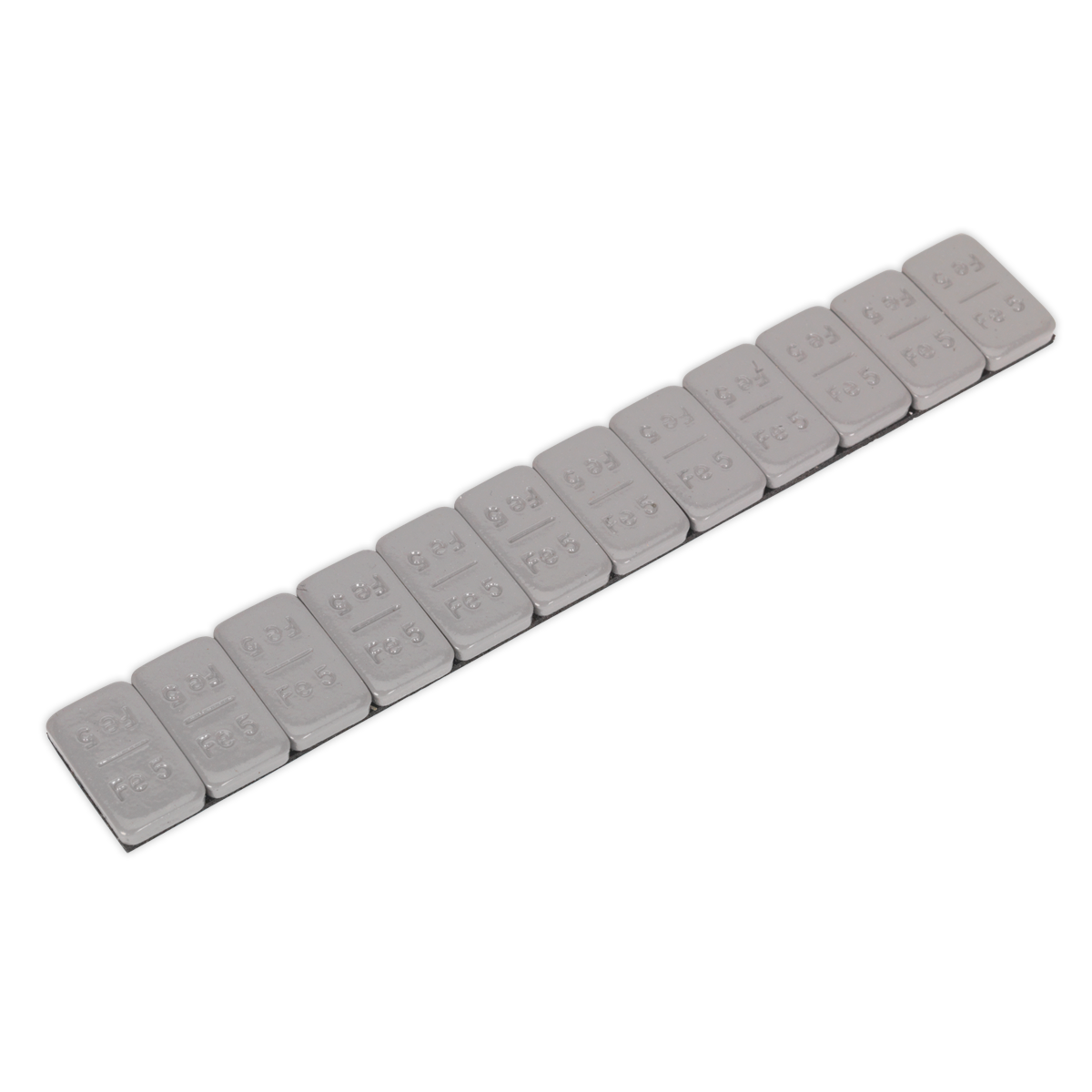Sealey 5g Adhesive Wheel Weight Strip of 12 - Pack of 100 Zinc Plated Steel Plastic Coated WWSA5PC