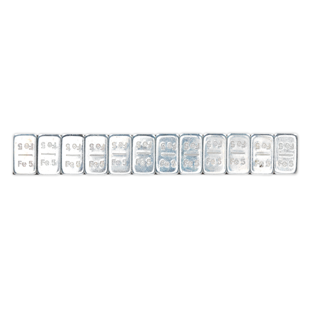 Sealey 5g Adhesive Wheel Weight Strip of 12 - Pack of 100 - Zinc Plated Steel WWSA5