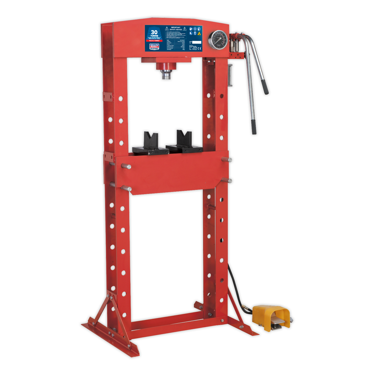 Sealey 30tonne Floor Type Air/Hydraulic Press with Foot Pedal YK309FAH