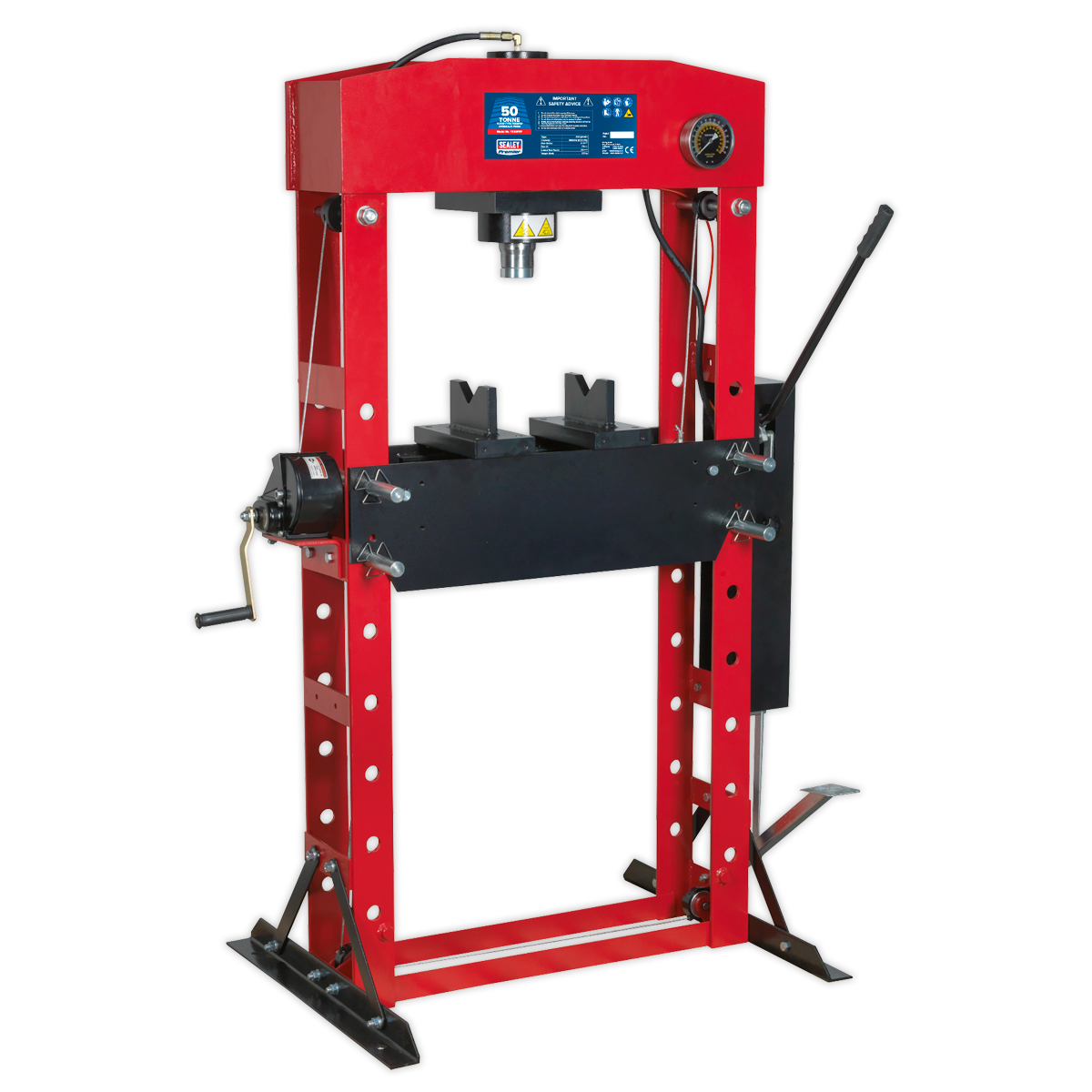 Sealey 50tonne Floor Type Premier Hydraulic Press with Foot Pedal YK50FFP