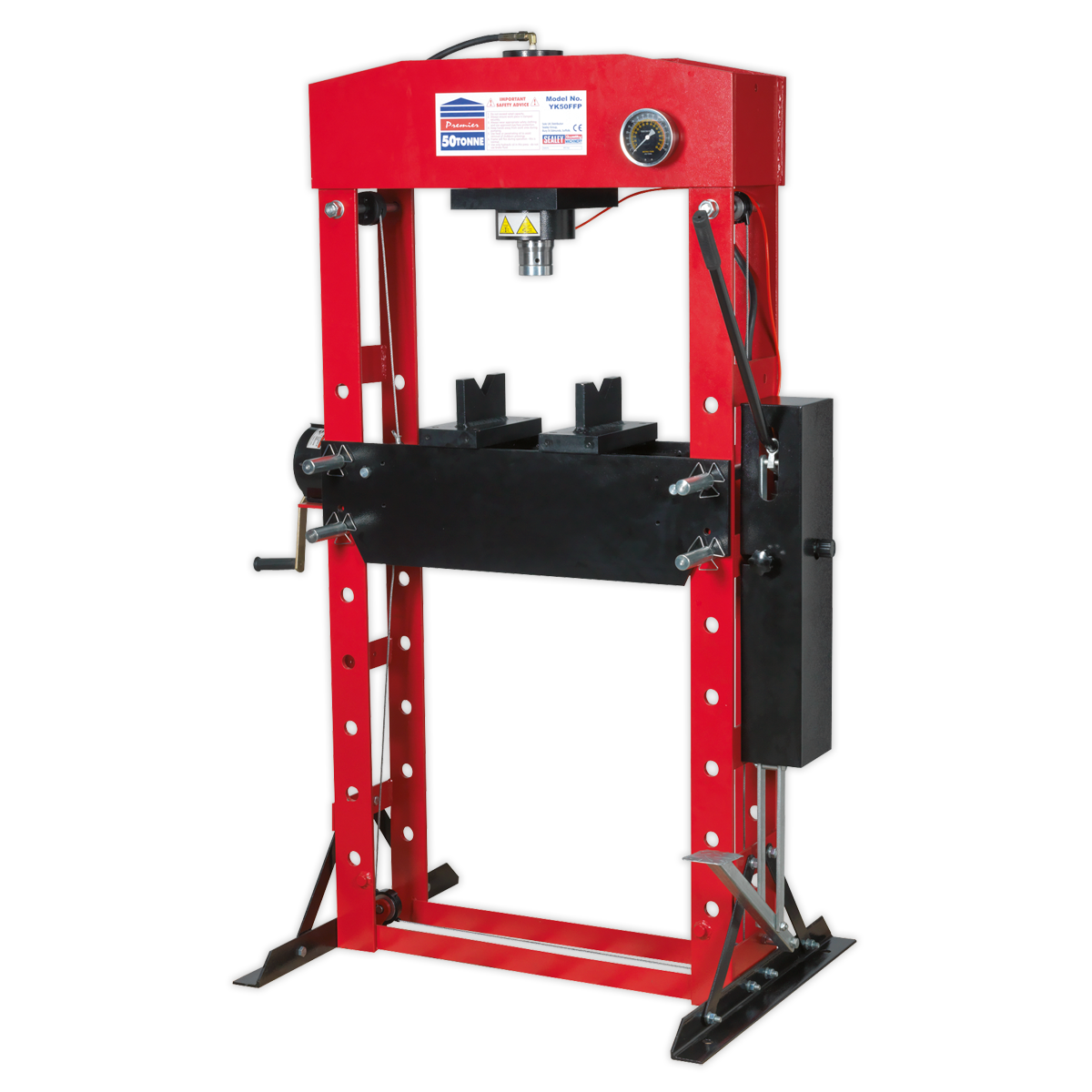 Sealey 50tonne Floor Type Premier Hydraulic Press with Foot Pedal YK50FFP
