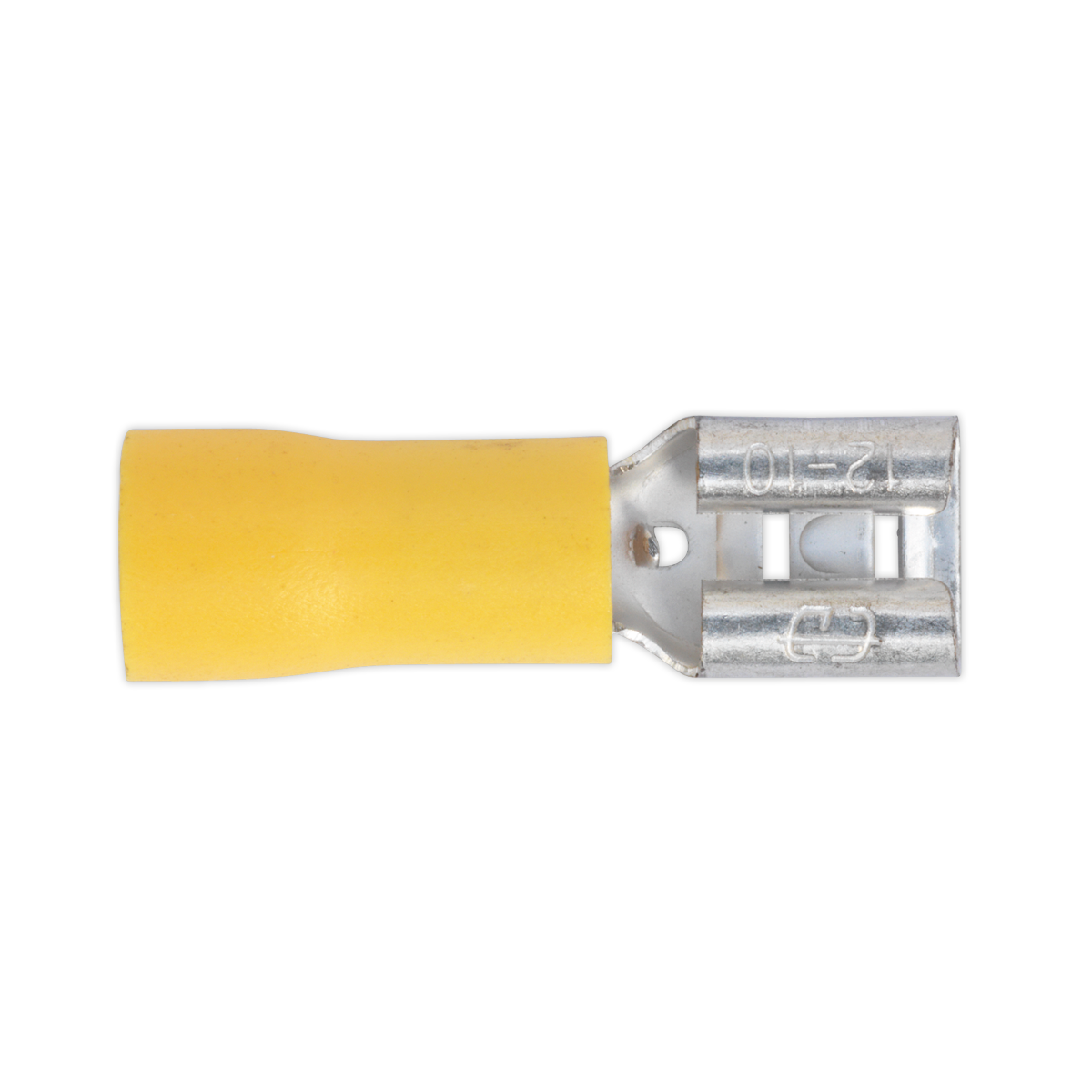 Sealey 6.3mm Yellow Push-On Female Terminal - Pack of 100 YT13