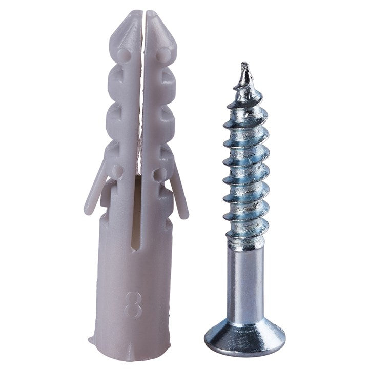 Amtech 5mm x 30Mm WOOD SCREW (4PC) WITH WALL PLUG Z0310