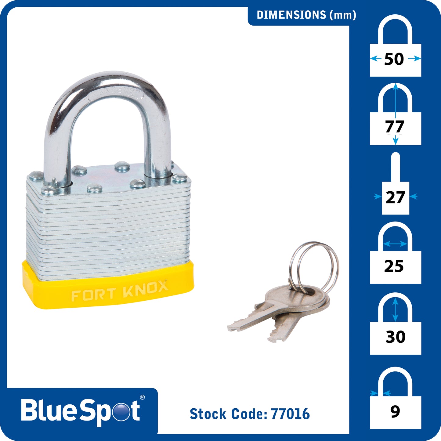BlueSpot 50mm Laminated Padlock 77016