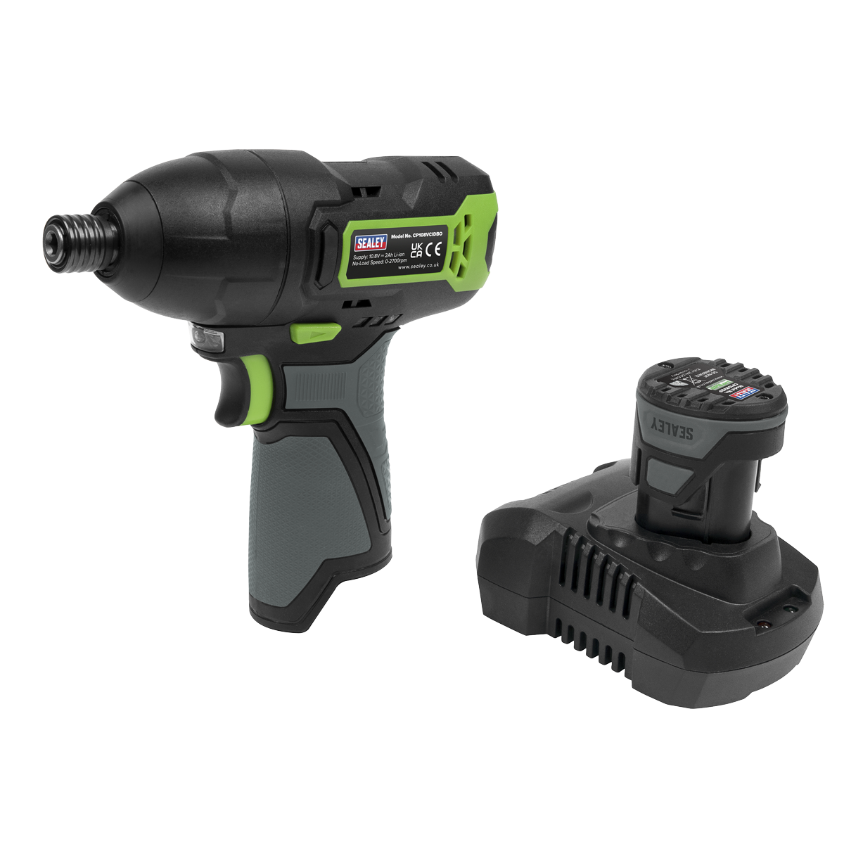 Sealey 10.8V 2Ah SV10.8 Series 1/4"Hex Drive Cordless Impact Driver Kit CP108VCID
