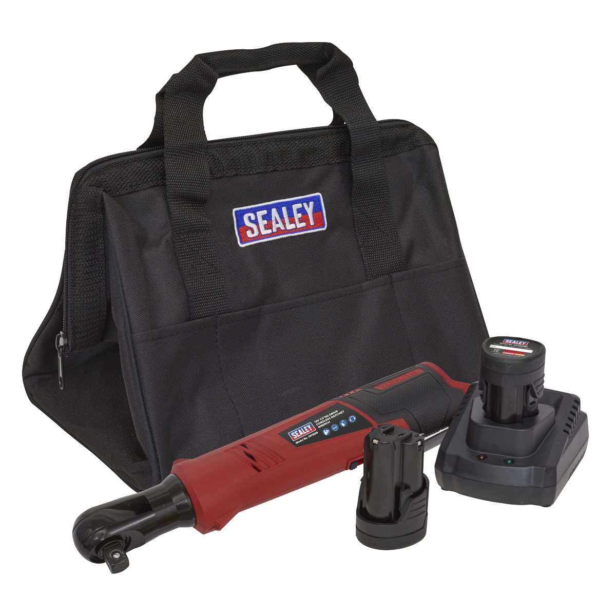 Sealey 12V SV12 Series 1/2"Sq Drive Cordless Ratchet Wrench Kit - 2 Batteries CP1209KIT