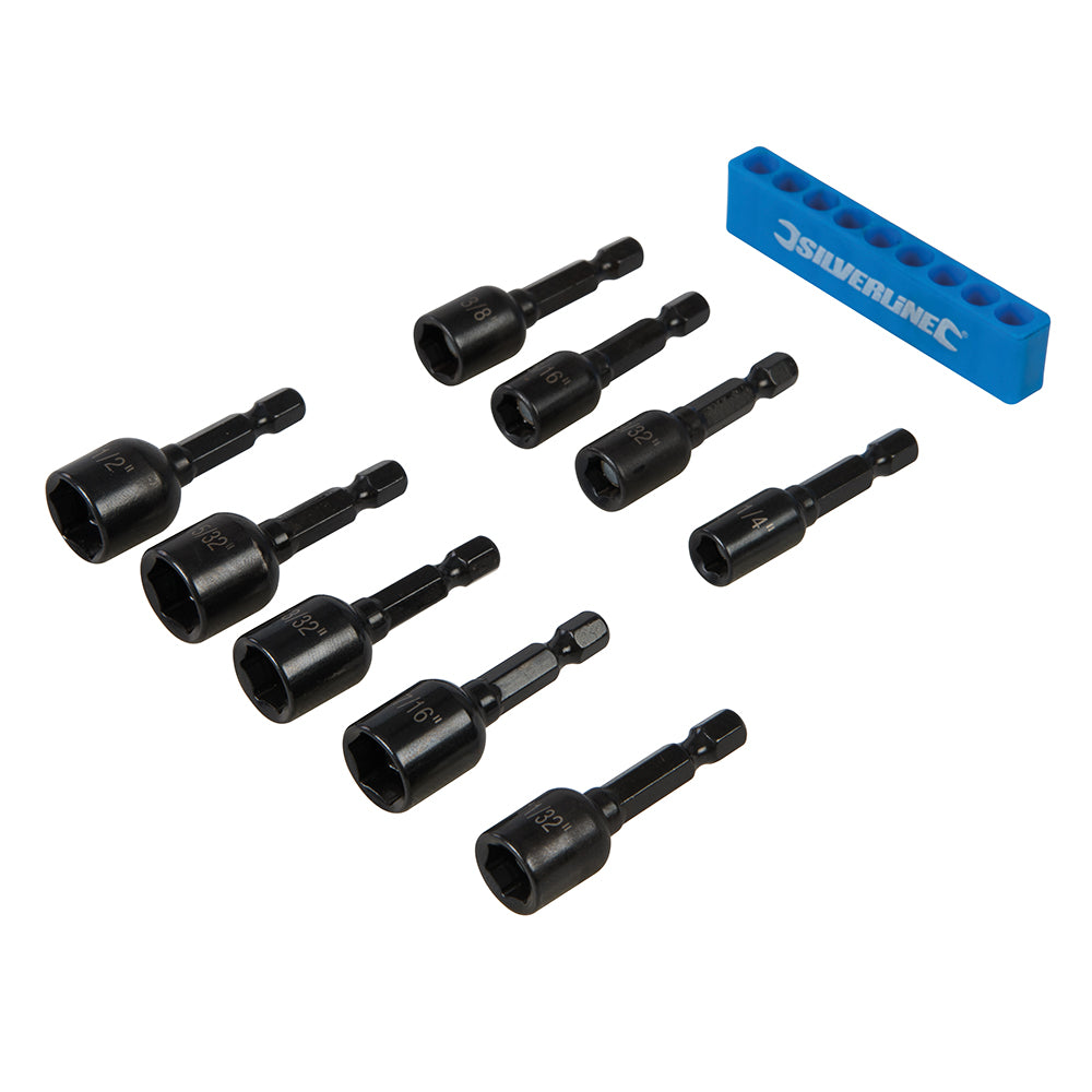 Silverline Magnetic Nut Driver Set 9pce ¼” – ½”