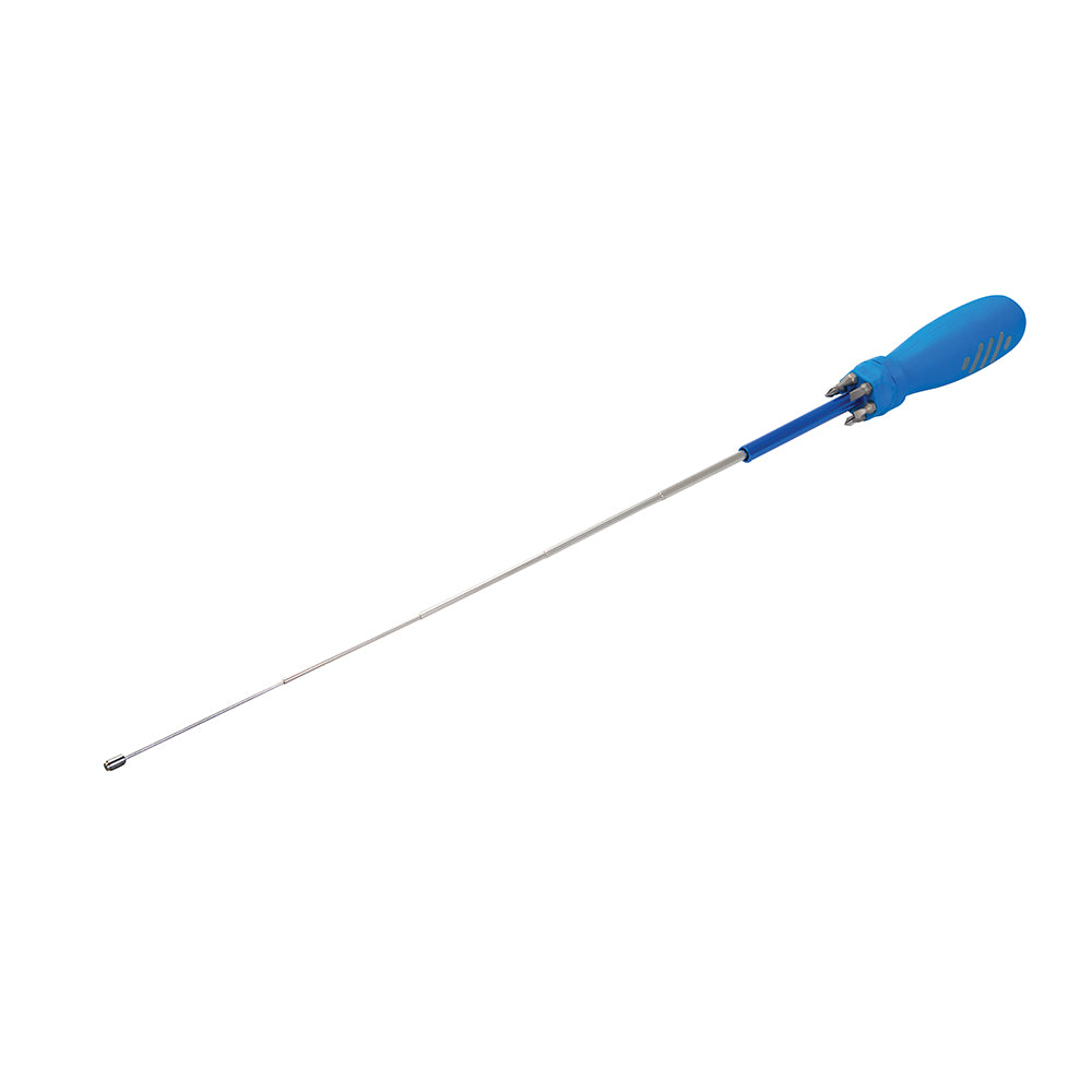 Silverline Multi-Bit Screwdriver with Telescopic Pick-Up Magnet 7 Driver Bits
