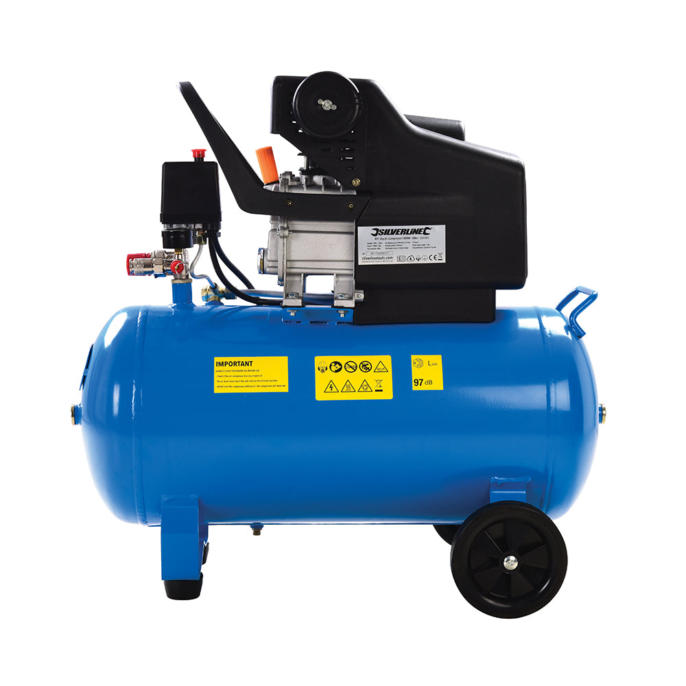 Silverline 2hp Air Compressor 1500W 50Ltr