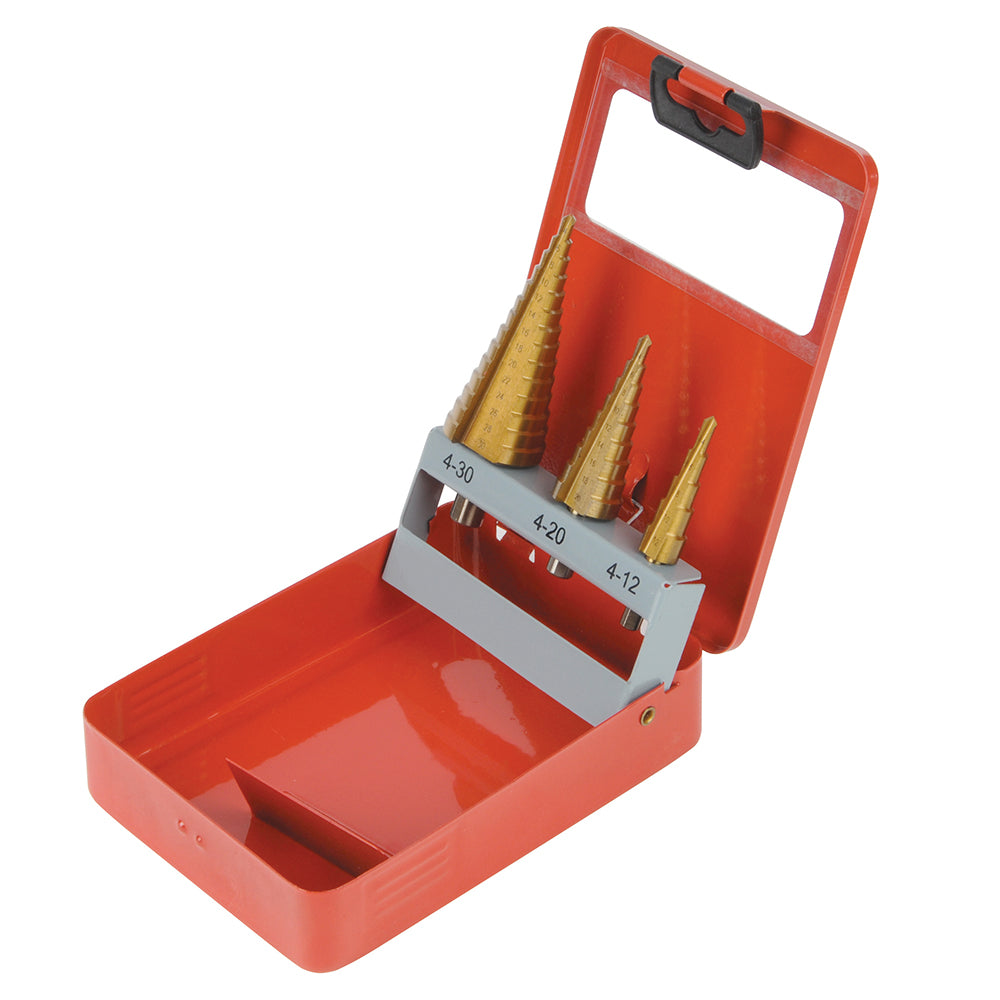 Silverline Titanium-Coated HSS Step Drill Set 3pce 3pce SIL-282620