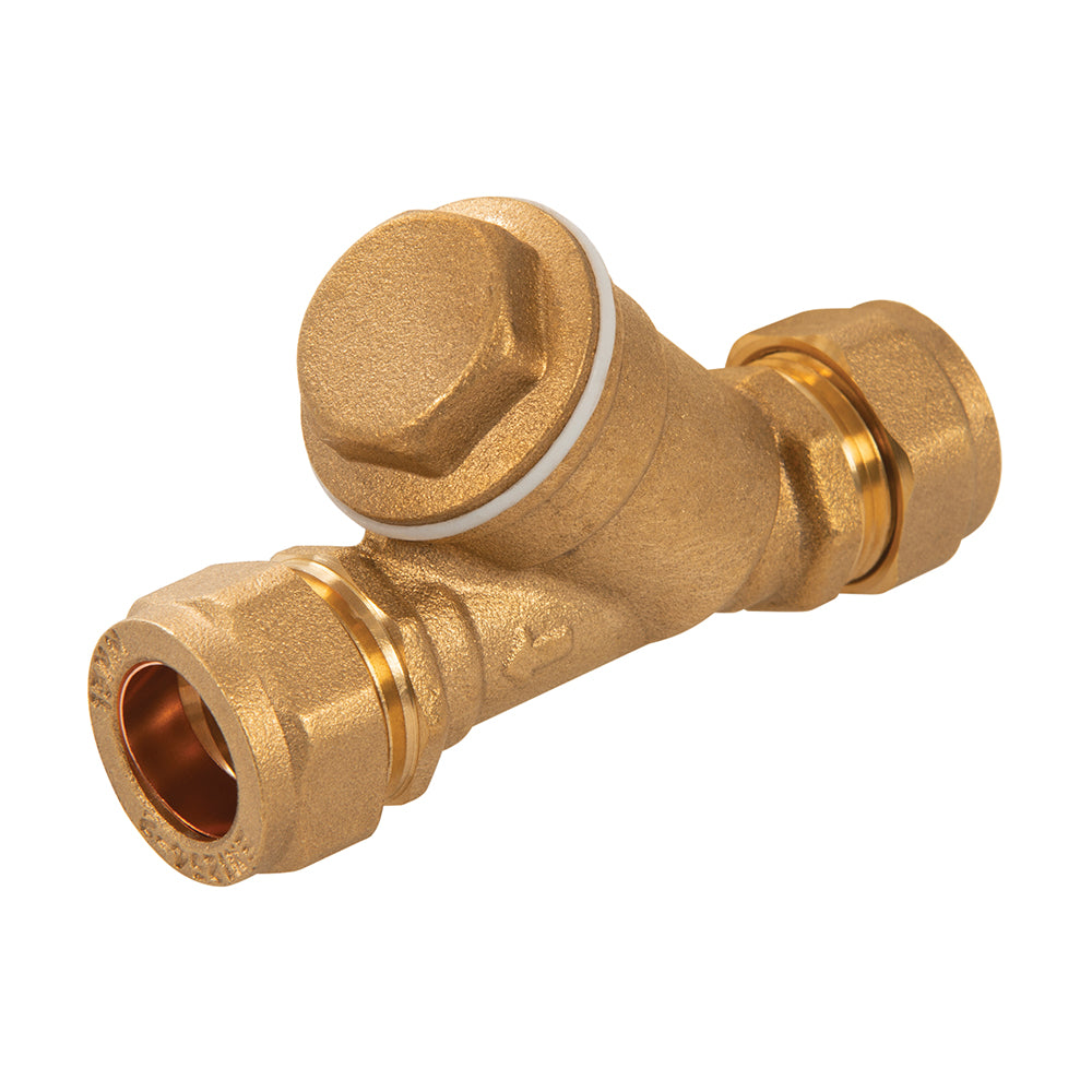 Plumbob Compression Inline Y Filter 15mm