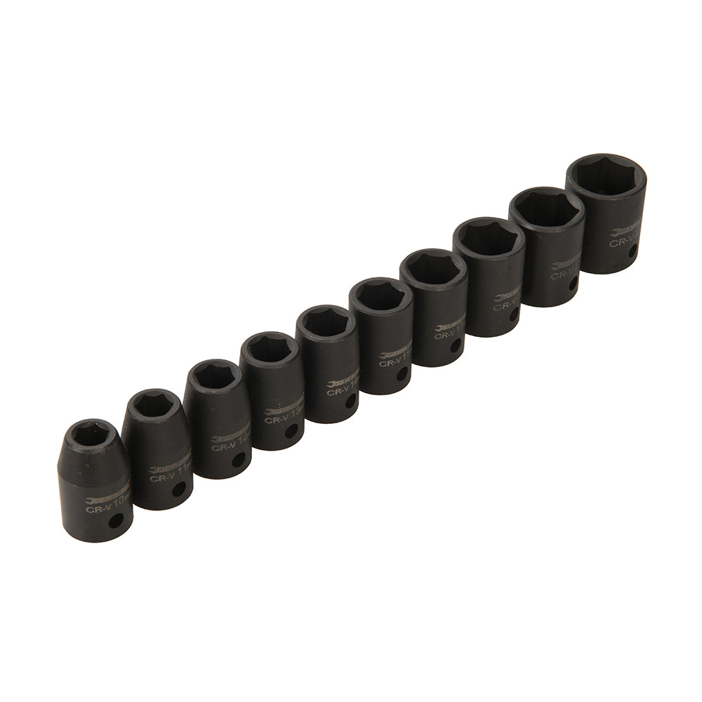 Silverline Impact Socket Set 1/2" Drive 6pt Metric 10pce 10 - 22mm