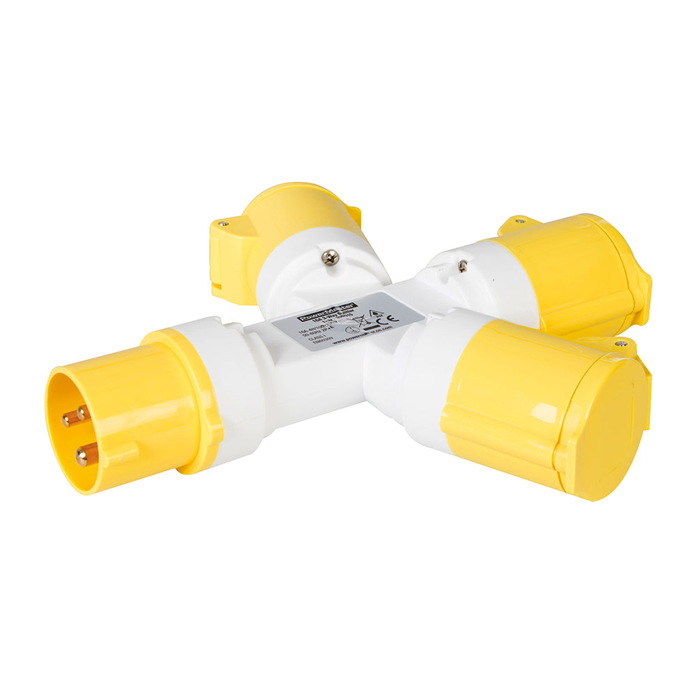 Powermaster 16A 3-Gang Splitter 110V 3 Pin