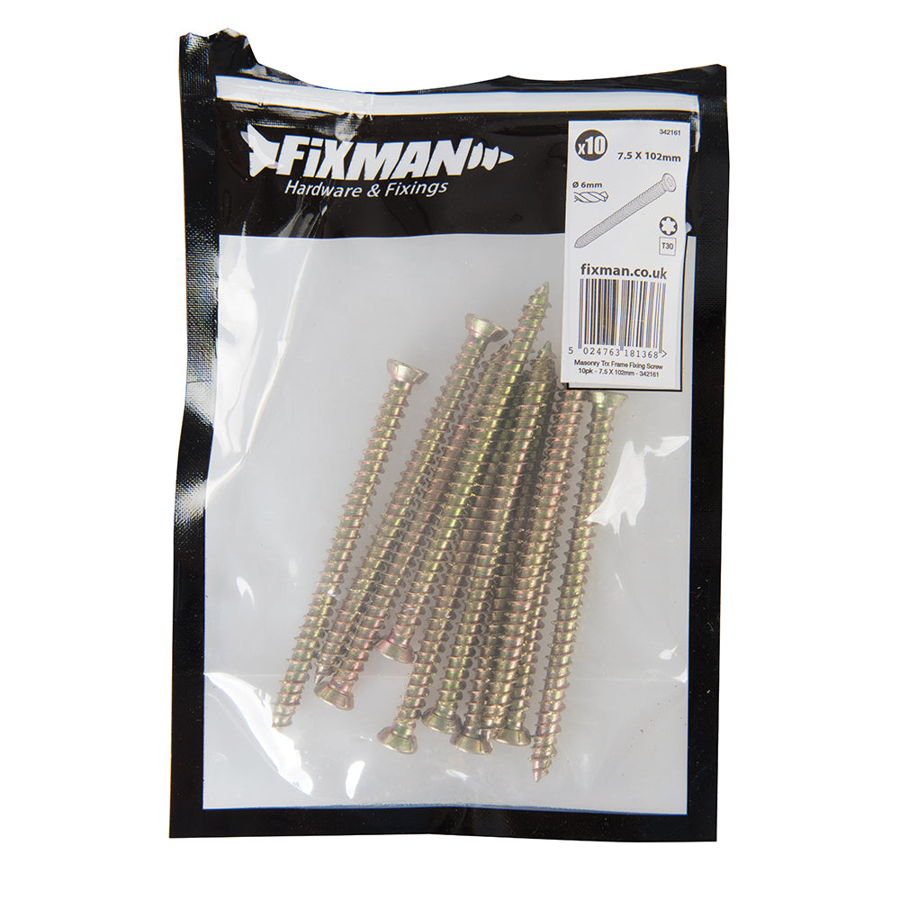 Fixman Trx Frame Fixing Screws 10pk 7.5 x 102mm