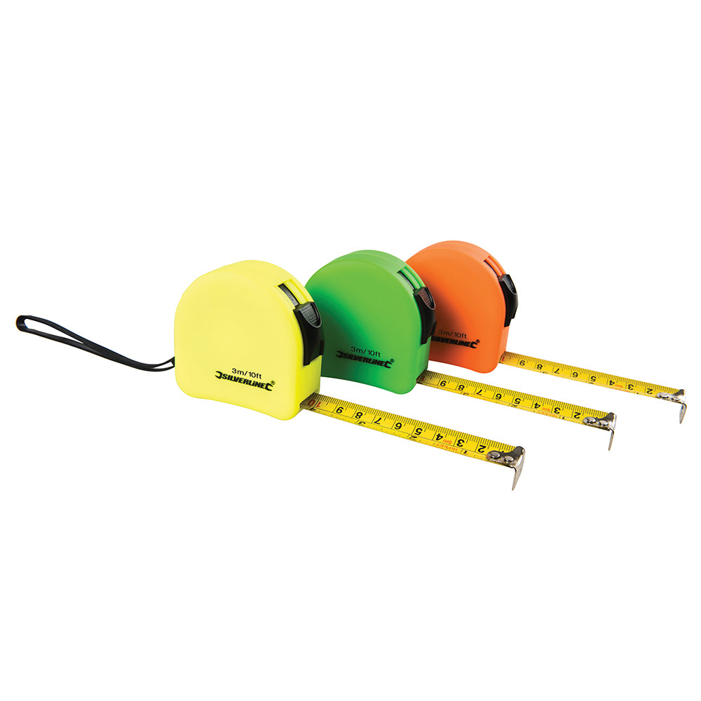 Silverline Hi-Vis Contour Tape Display Box 24pce 3m / 10ft x 16mm