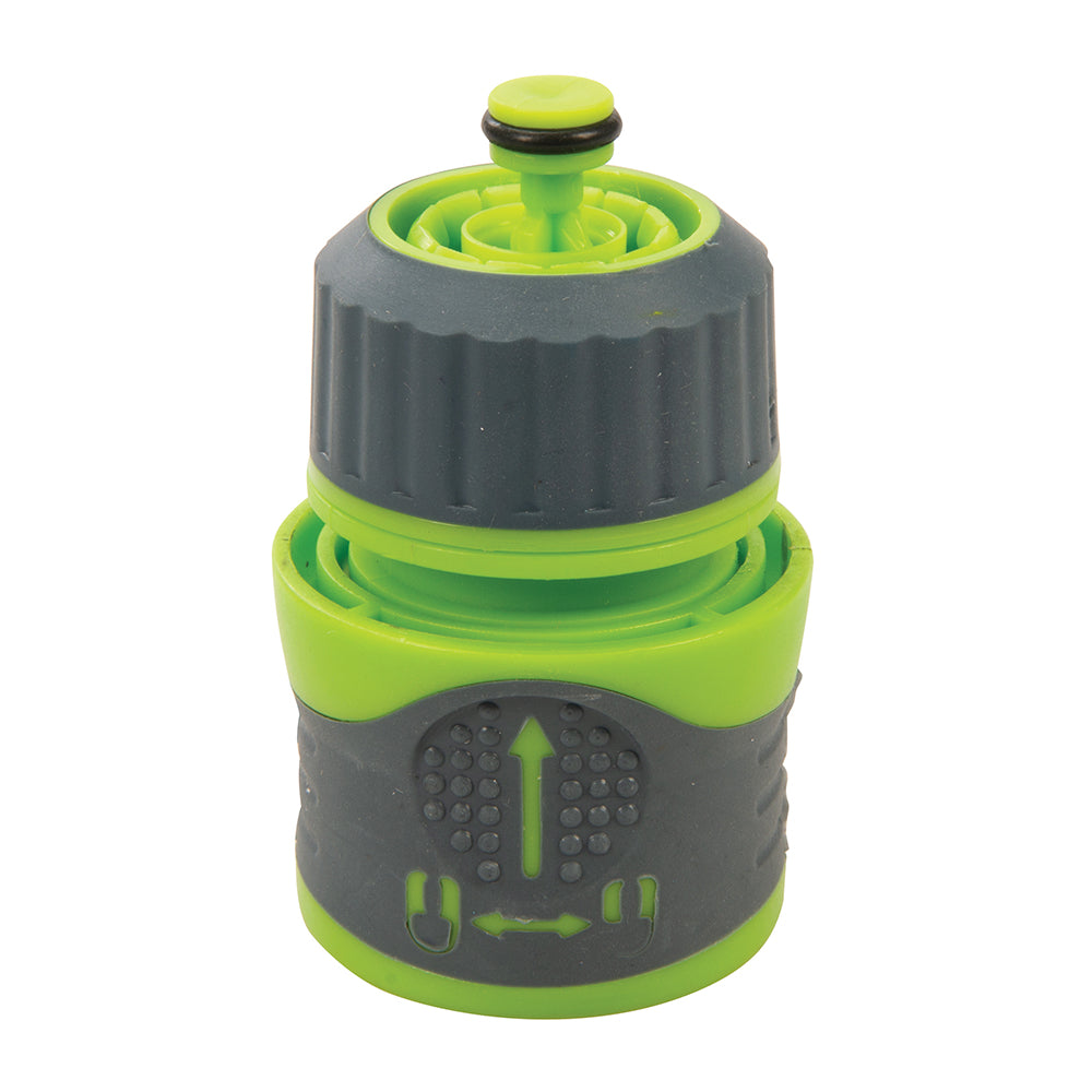 Silverline Soft-Grip Water Stop Hose Quick Connector 1/2" Female