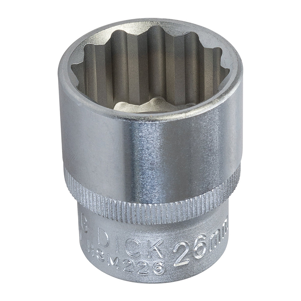 King Dick Socket 1/2" SD 12pt Metric 26mm