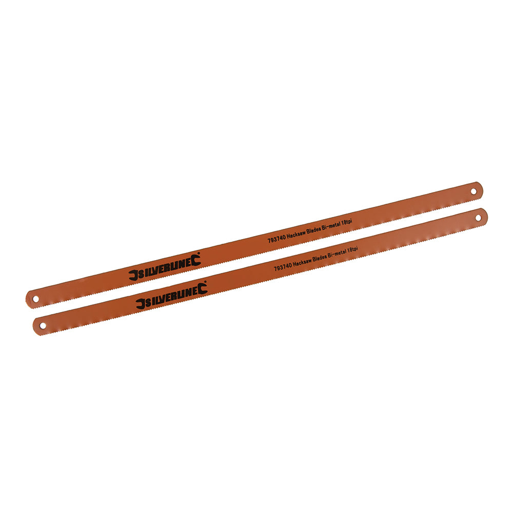 Silverline Hacksaw Blades Bi-Metal 2pk 18tpi