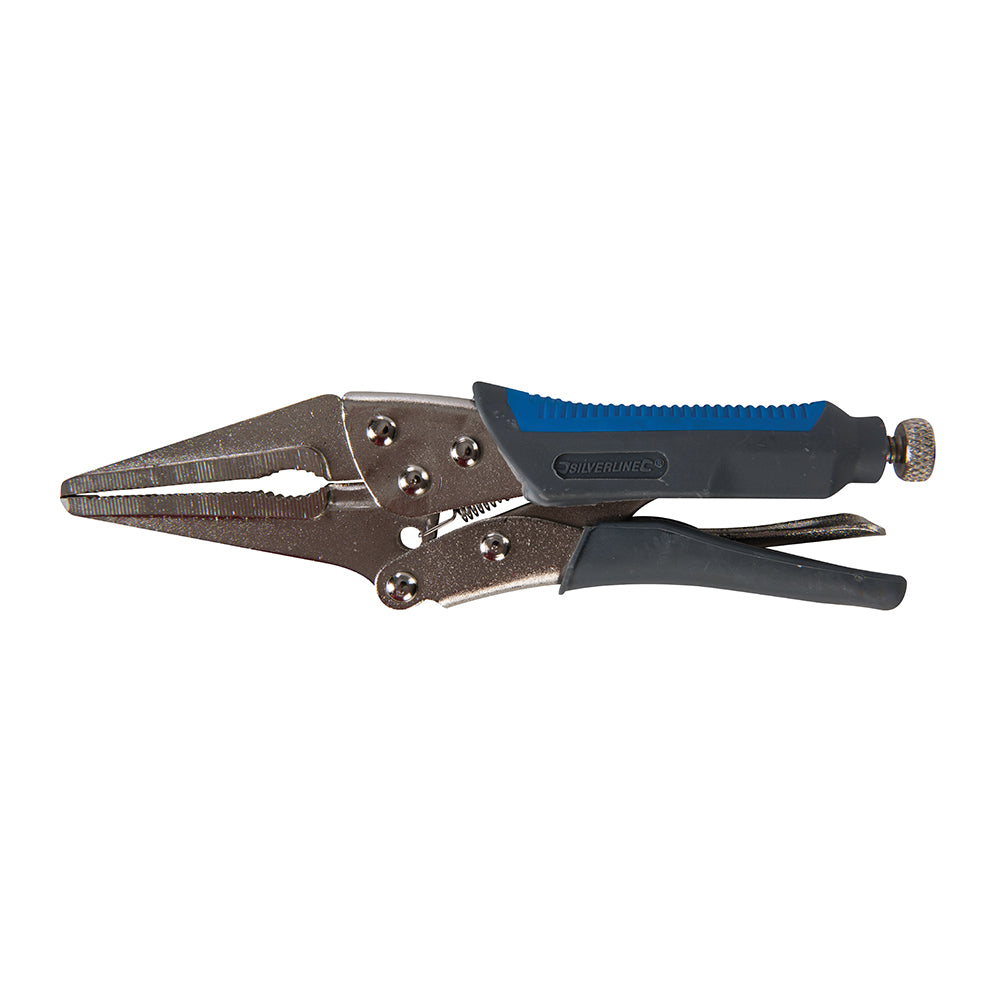 Silverline Self Locking Soft-Grip Long Nose Pliers 165mm