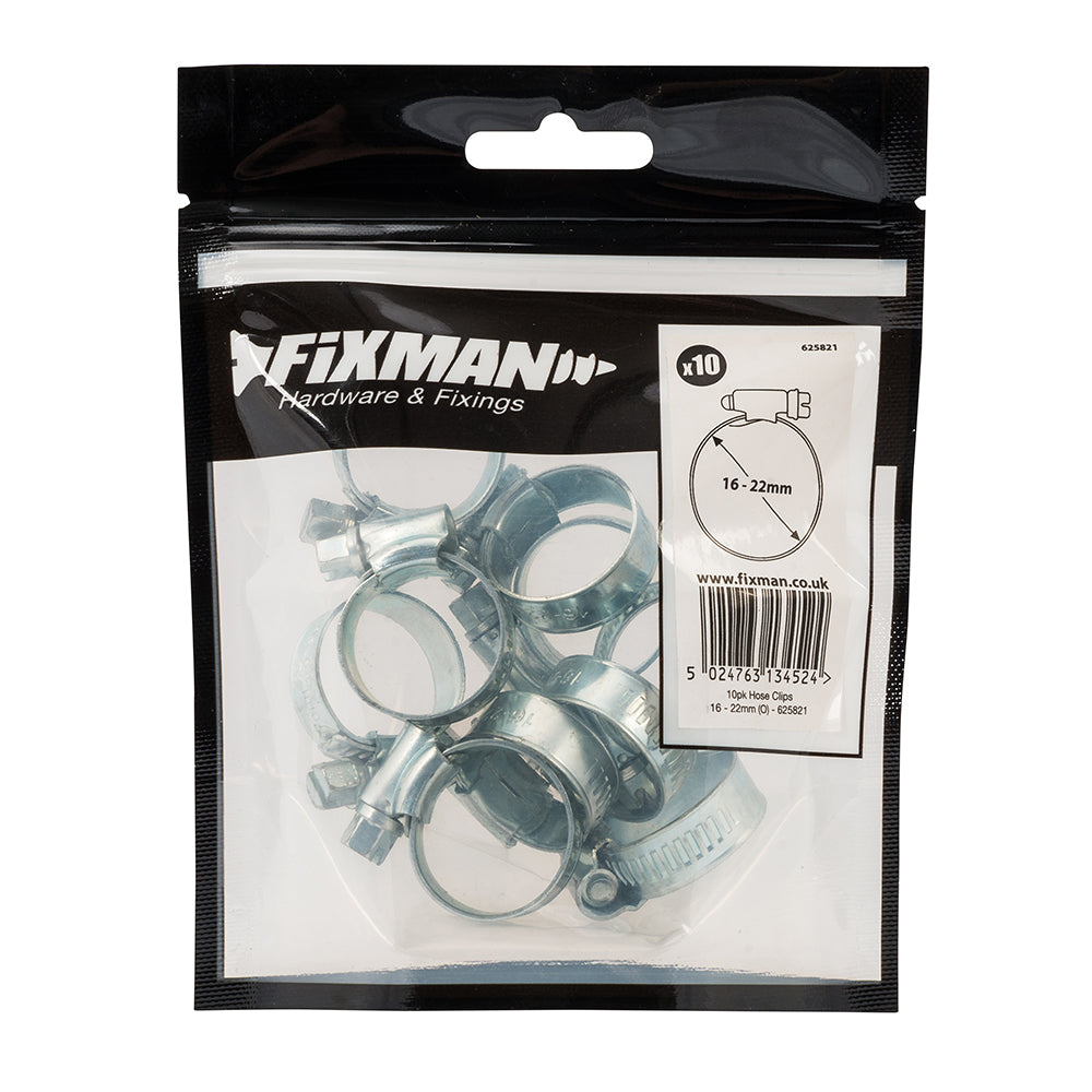 Fixman Hose Clips 10pk 16 - 22mm (O)
