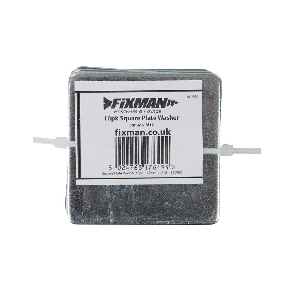 Fixman Square Plate Washers 10pk 50mm x M12