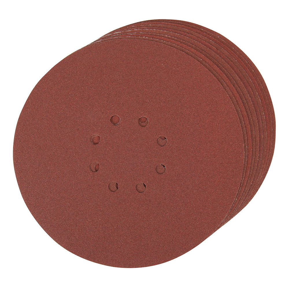 Silverline Hook & Loop Discs Punched 225mm 10pk 225mm 120 Grit
