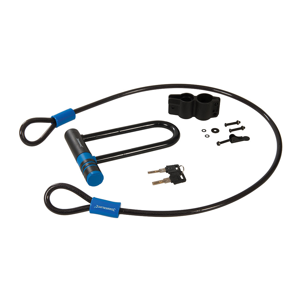 Silverline U-Lock & Cable Set 145 x 210mm / 10 x 1200mm