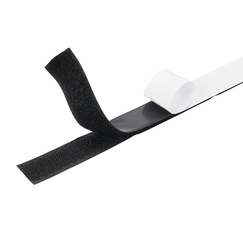 Fixman Hook & Loop Tape Black Self-Adhesive 2pce 20mm x 5m