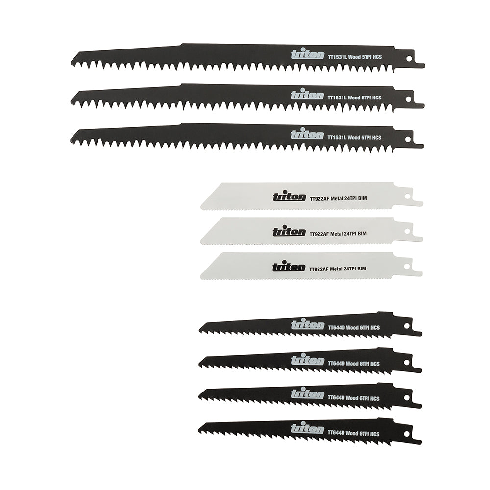 Triton Recip Saw Blade Set 10pce 150 & 240mm
