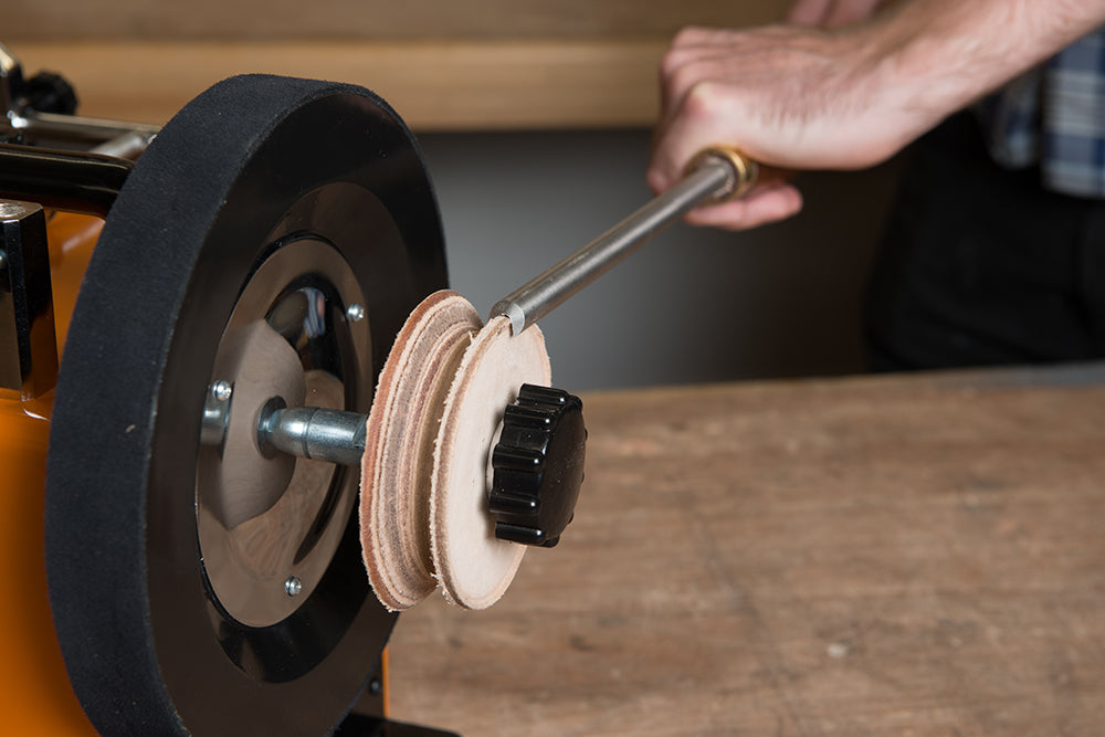 Triton Profiled Leather Honing Wheel TWSLHW Profiled Leather Honing Wheel