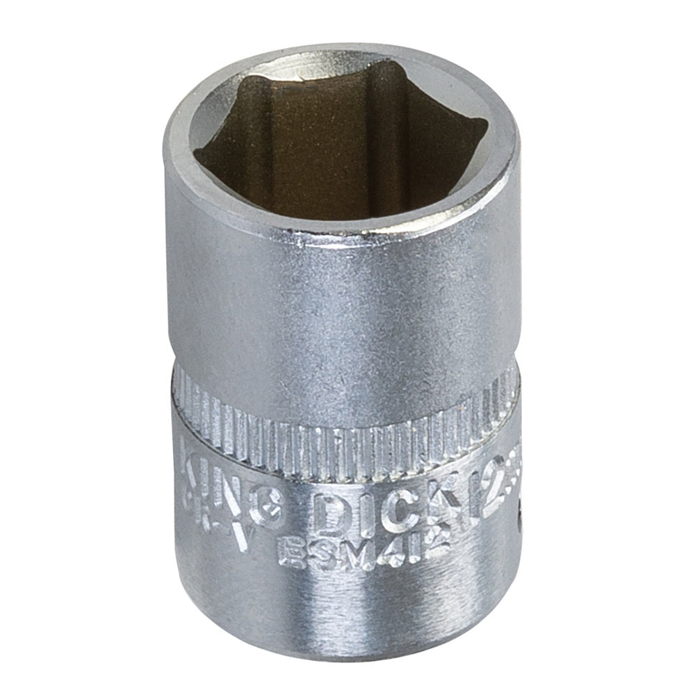 King Dick Socket 1/4" SD 6pt Metric 12mm