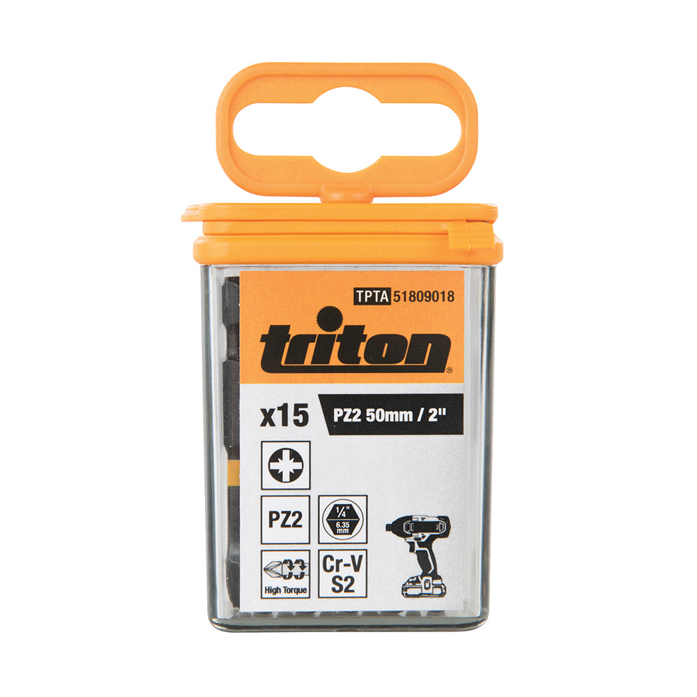 Triton Pozi Screwdriver Impact Bit 15pk PZ2 50mm