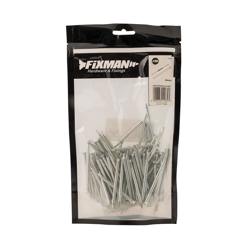 Fixman Masonry Nail 100pk 65 x 3.5mm