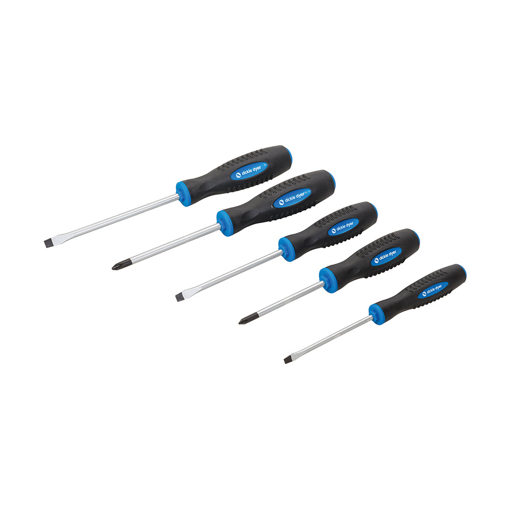 Dickie Dyer Premium Soft-Grip Screwdriver Set 5pce Phillips / Slotted