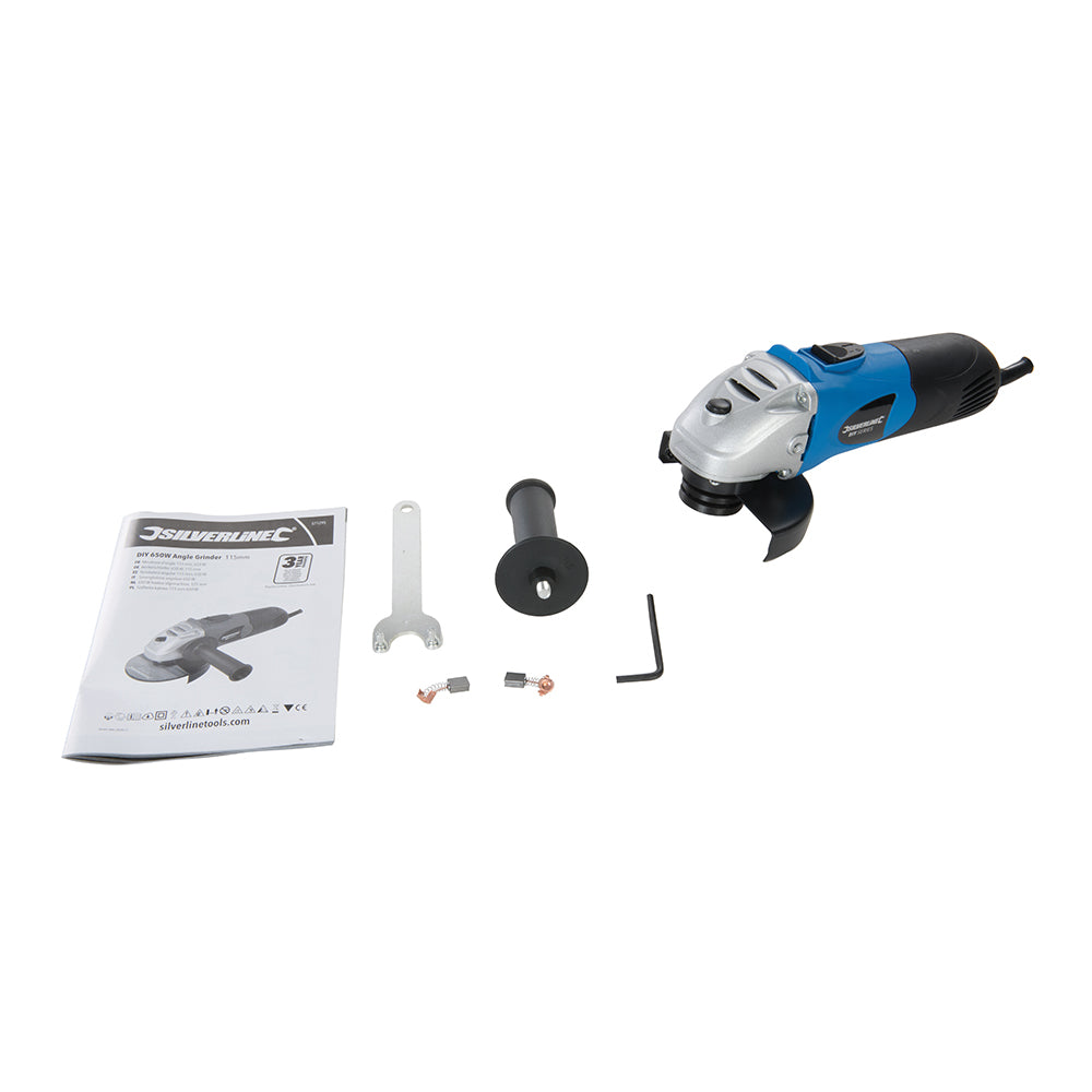 Silverline 650W Angle Grinder 115mm 115mm UK
