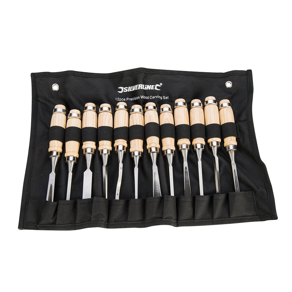 Silverline Wood Carving Set 12pce 200mm