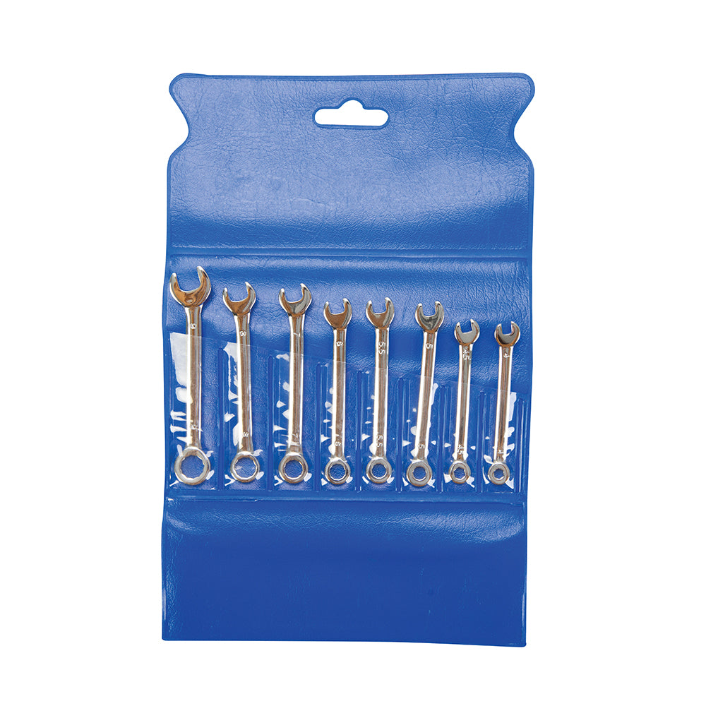 King Dick Miniature Combination Spanner Set Metric 8pce 4 - 9mm