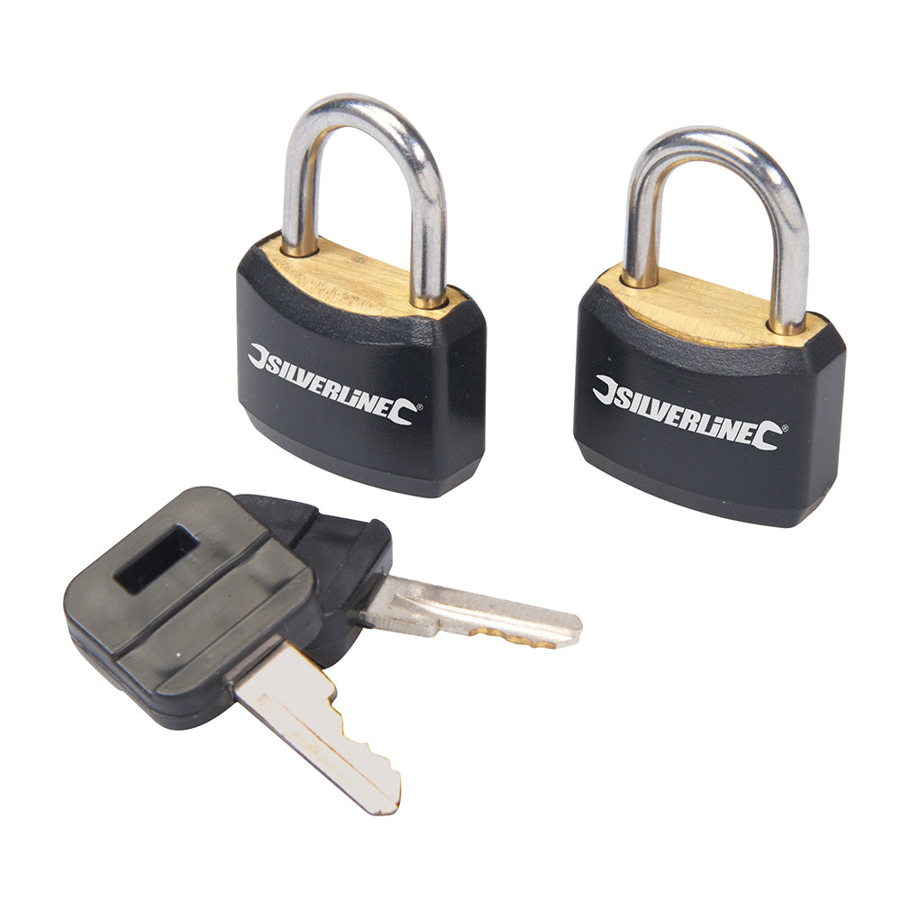 Silverline Padlock Set Keyed Alike 2pce 20mm Demuch Limited