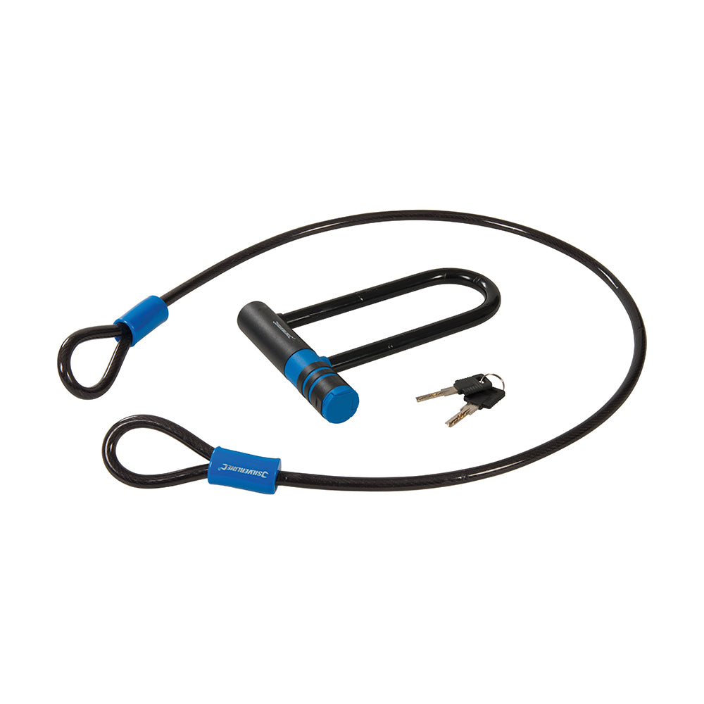 Silverline U-Lock & Cable Set 145 x 210mm / 10 x 1200mm