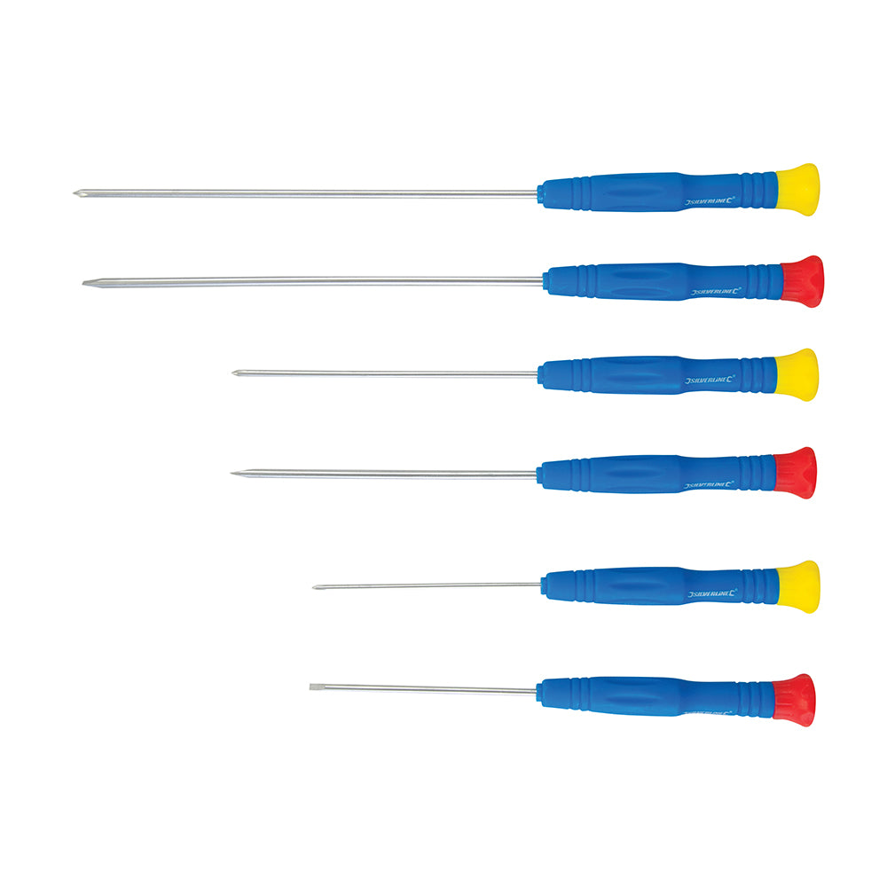Silverline Extra-Long Precision Screwdriver Set 6pce 6pce