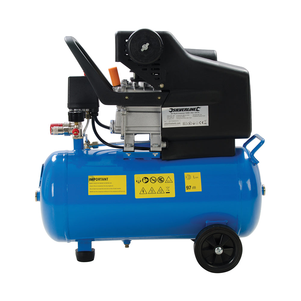 Silverline 2hp Air Compressor 1500W 24Ltr