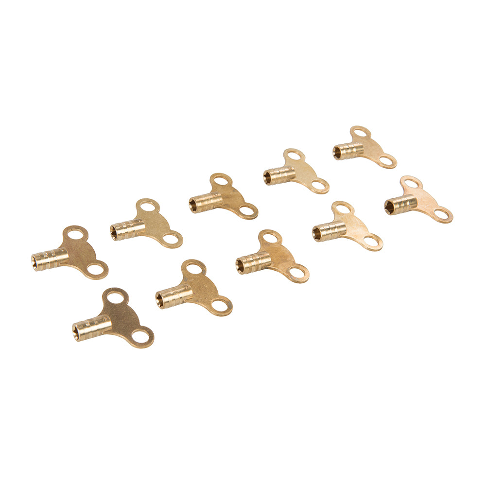 Dickie Dyer Brass Clock-Type Radiator Bleed Keys 10pk