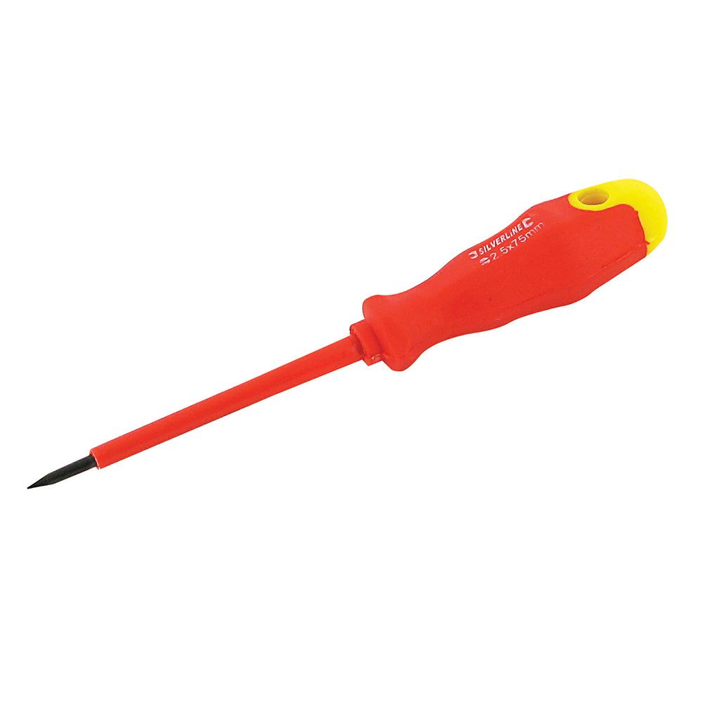 Silverline Insulated Soft-Grip Screwdriver 2.5 x 75mm